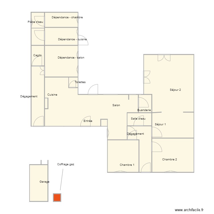 Croquis_ABEL_SAVIDAN-amiante. Plan de 18 pièces et 99 m2