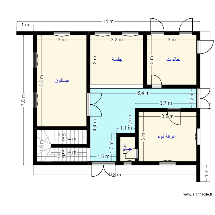 Plan 8X10 Client 34 71 35 90 V. Plan de 7 pièces et 67 m2