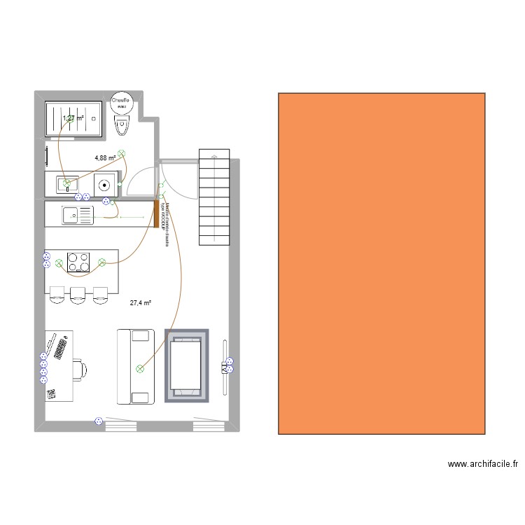 SAINT-GEORGES_TOITURE. Plan de 5 pièces et 47 m2