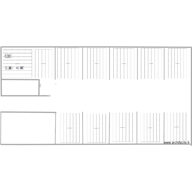 Garage CLC. Plan de 2 pièces et 14 m2