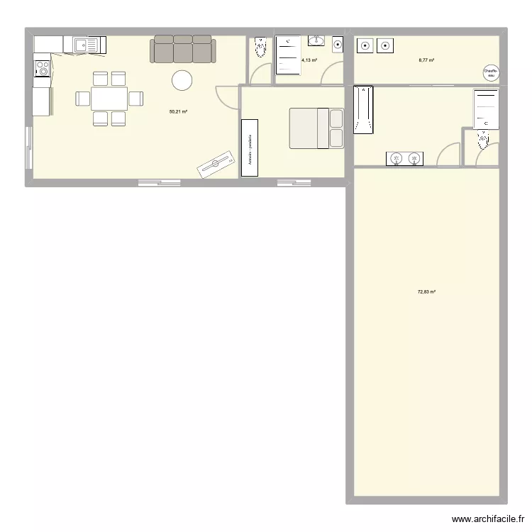 maison. Plan de 4 Pièces et 136 m²