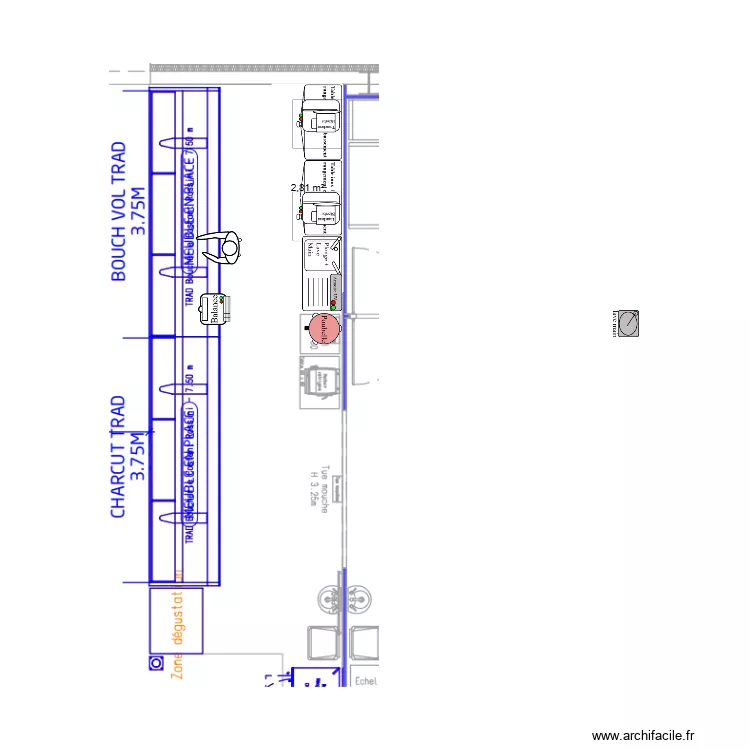 Arri&egrave;re Trad CTT Chalindrey. Plan de 