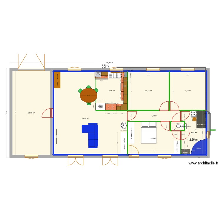 JM travaux 2025. Plan de 12 pièces et 129 m2