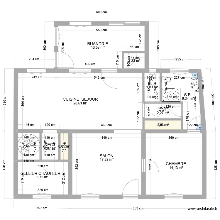 MICHEL 2. Plan de 13 pièces et 99 m2
