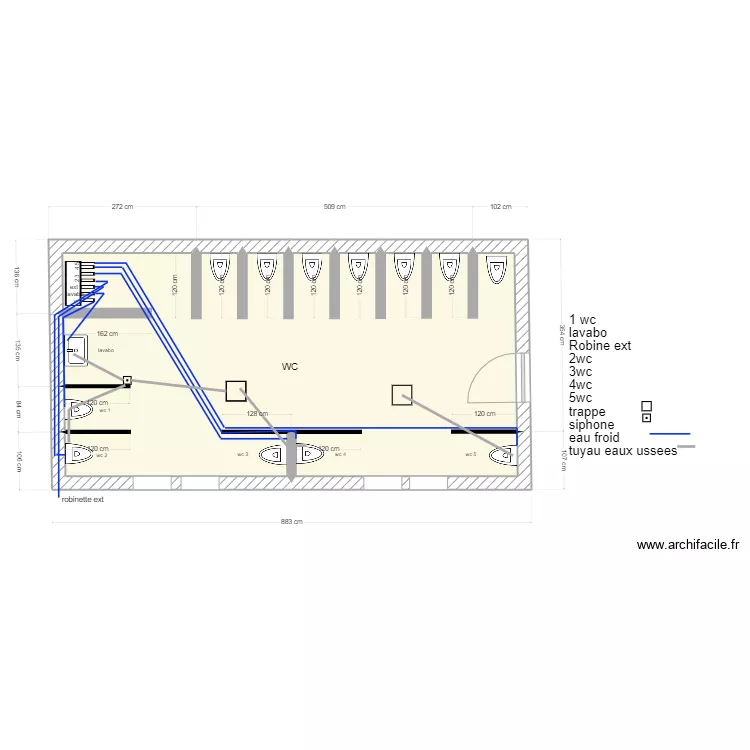 sanitaires ( F) schema . Plan de sanitaires ( F) schema . Plan de