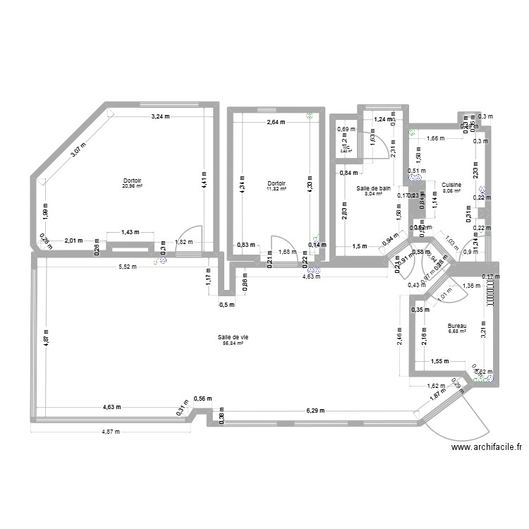 Neudorf. Plan de 9 pièces et 114 m2
