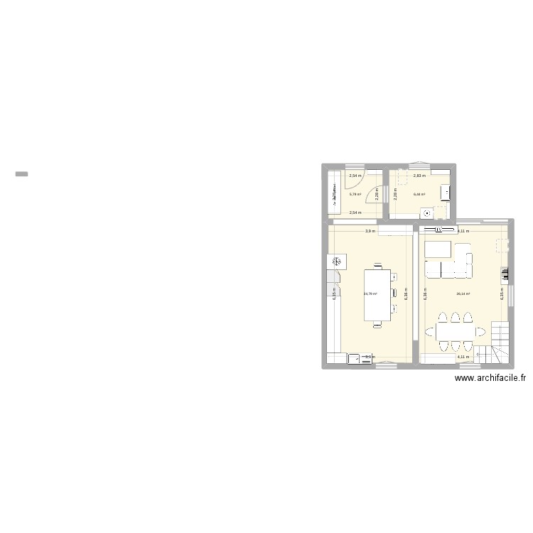 maison reno. Plan de 7 pièces et 111 m2