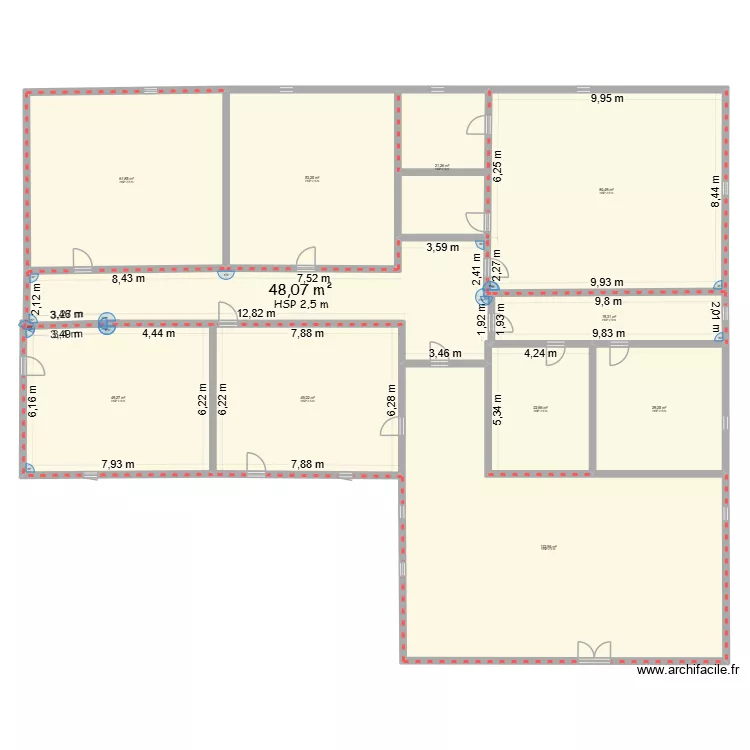 BLACK. Plan de 11  et 565 m²