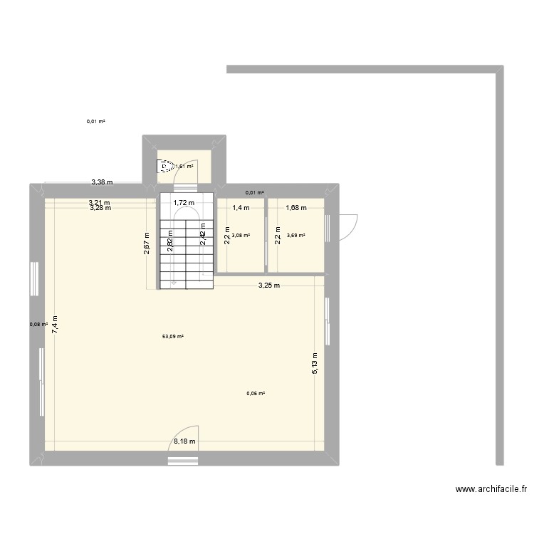 MONTROND. Plan de 8 pièces et 62 m2