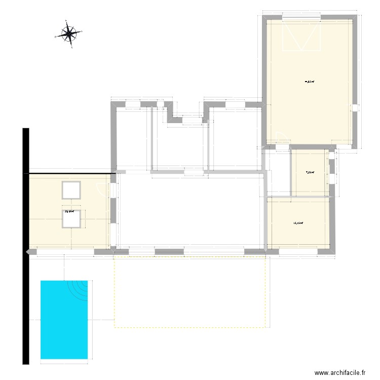 heha. Plan de 4 pièces et 90 m2