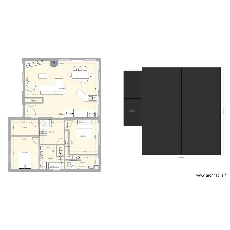 Brutelles 2. Plan de 10 pièces et 94 m2