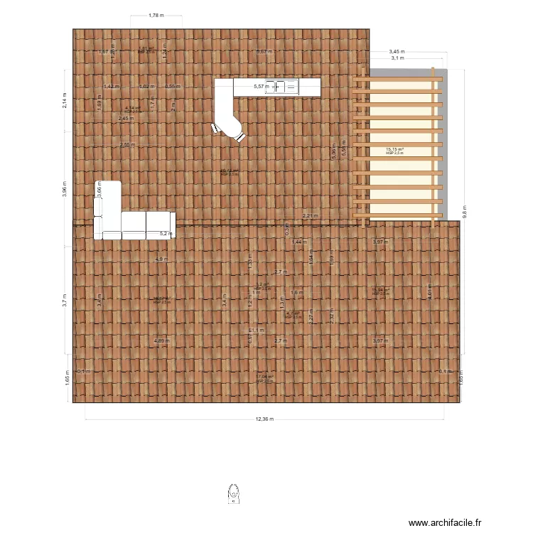 ca1. Plan de 18  et 229 m²
