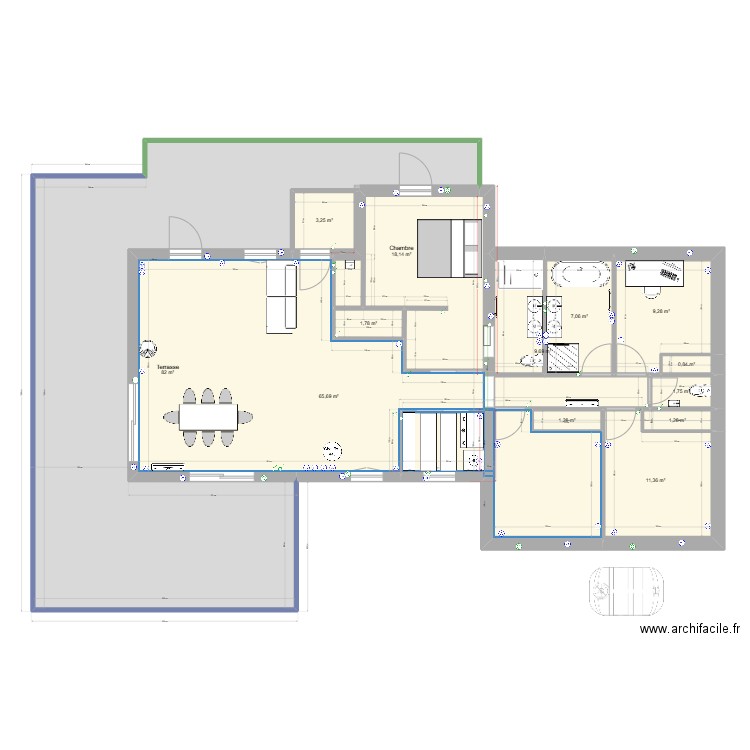 PLAN COTE EXTENSION SUITE OBT PERMIS. Plan de 21 pièces et 423 m2