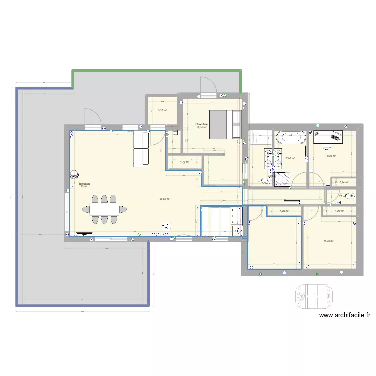 PLAN COTE EXTENSION SUITE OBT PERMIS. Plan de 