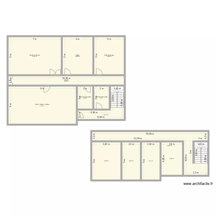 Structure SARL fictive. Plan de 13  et 251 m²