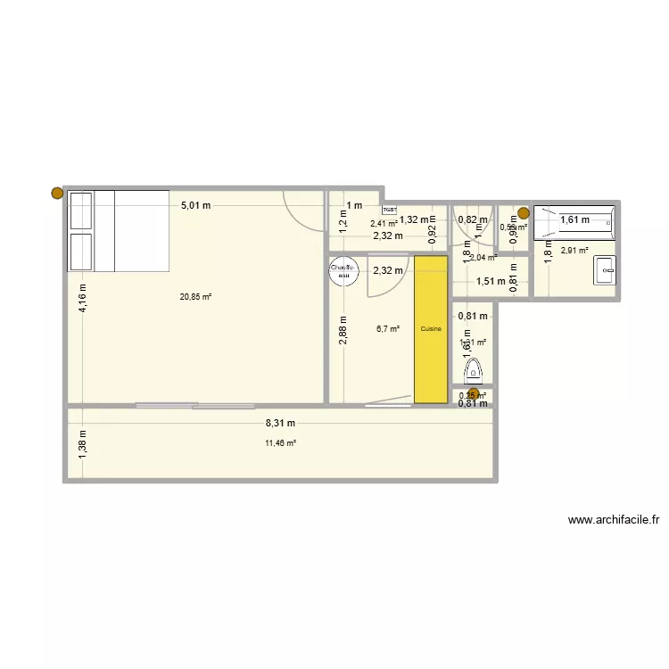 Appartement - Beauregard - avant travaux. Plan de 