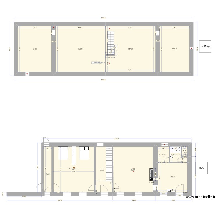 Plan Ferme des Cieux. Plan de 11 pièces et 337 m2