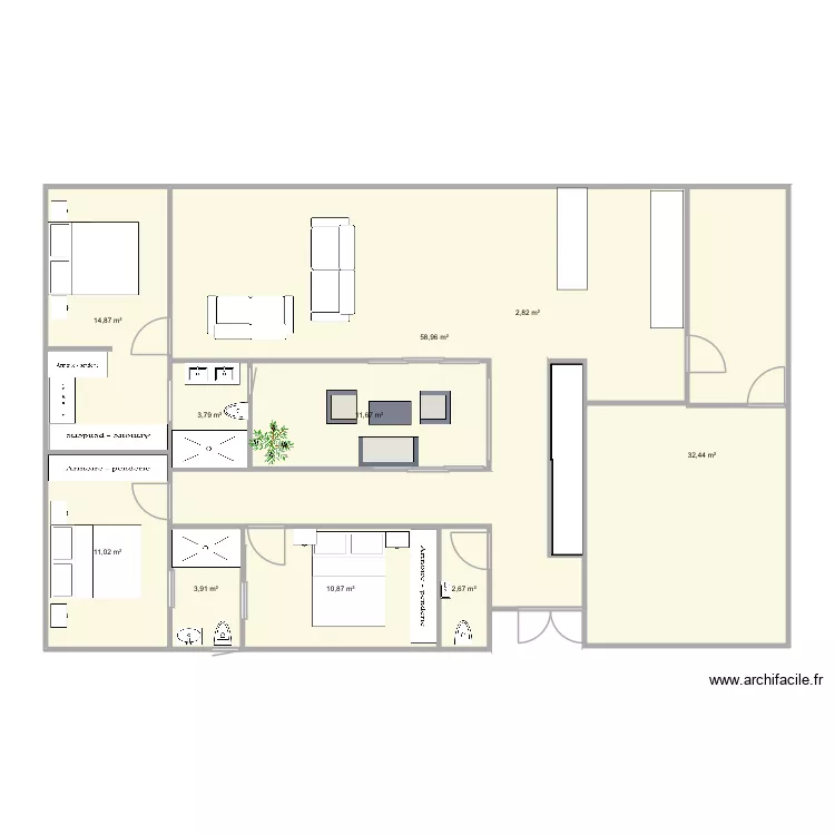 Mais2. Plan de 10 et 153 m² Mais2. Plan de 10 et 153 m²