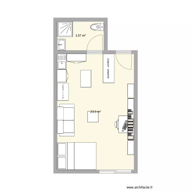 paris 19. Plan de 2  et 27 m²