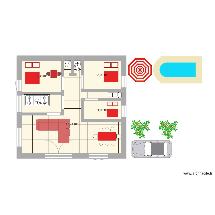 ALGRIA BTP. Plan de 5 pièces et 23 m2