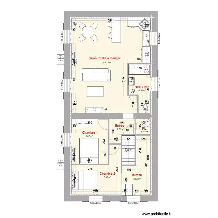 Logement SANNE projete avec iti. Plan de 