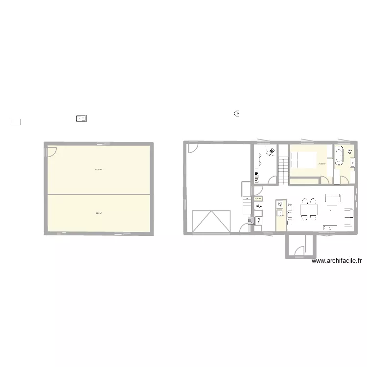 Entr&eacute;e av. Modifi&eacute;e. Plan de 5  et 100 m²