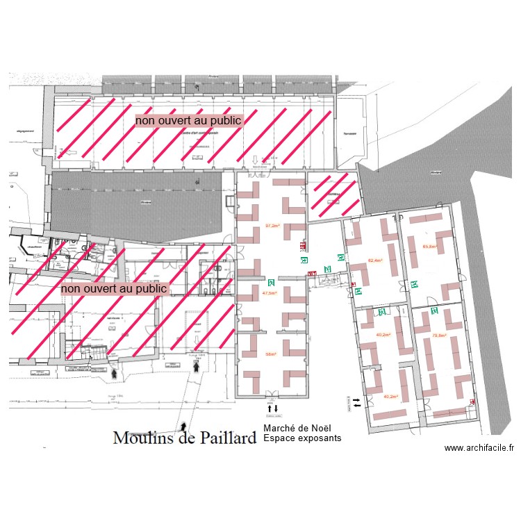 moulin de paillard plan interieur espace exposants. Plan de 0 pièce et 0 m2