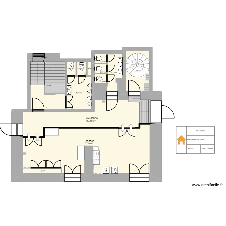 Espace traiteur. Plan de 0 pièce et 0 m2