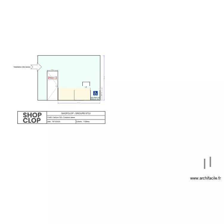 plan caisse. Plan de 