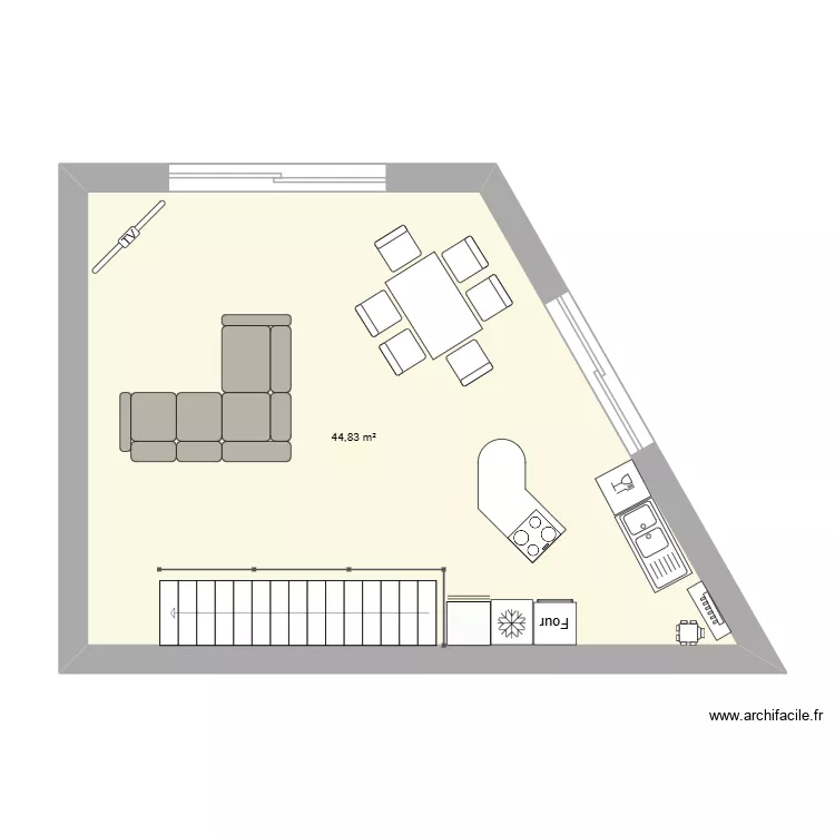 ANNEX NOUVEAU CHALET ETAGE V1. Plan de 1 Pièce et 45 m²