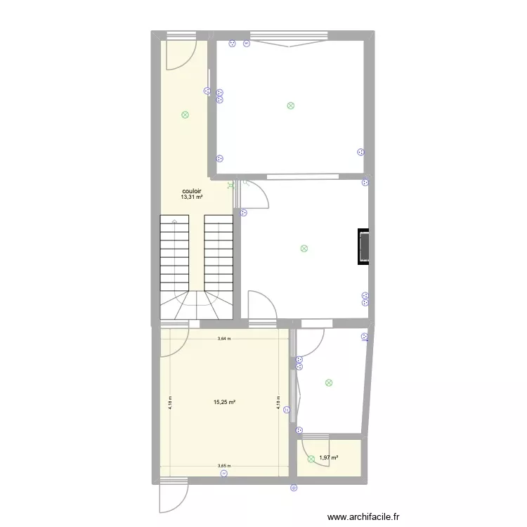 Tourlaville RDC. Plan de 3 Pièces et 31 m²