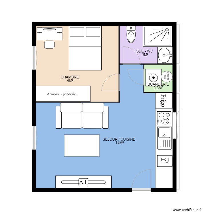 68 LEPIC. Plan de 4 pièces et 150 m2