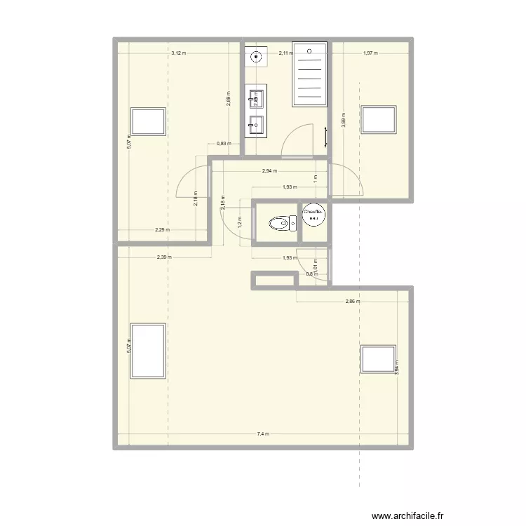 Appart 3 Jobin. Plan de 