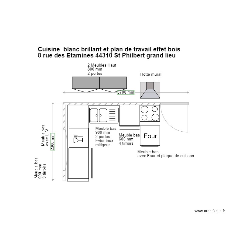 Cuisine. Plan de 0 pièce et 0 m2