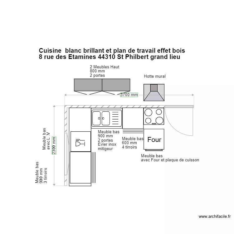 Cuisine. Plan de 