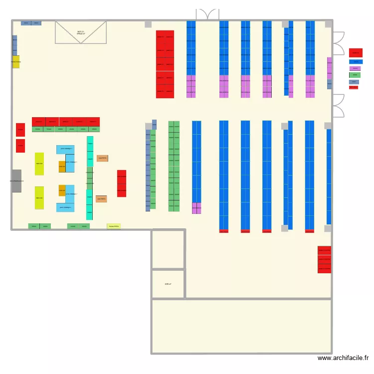 Nouvel entrep&ocirc;t v3. Plan de 2  et 686 m²
