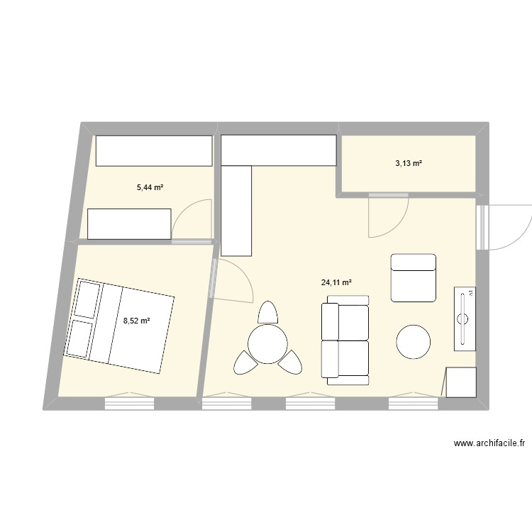 Tallinn. Plan de 4 pièces et 41 m2