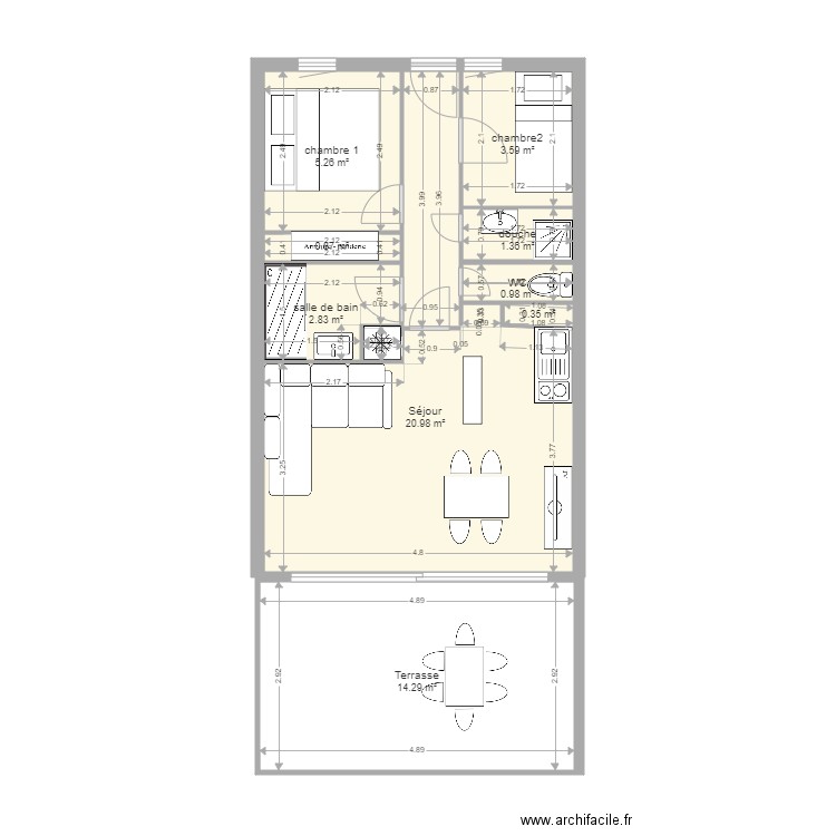 cap esterel 3308 2024 coté. Plan de 9 pièces et 51 m2