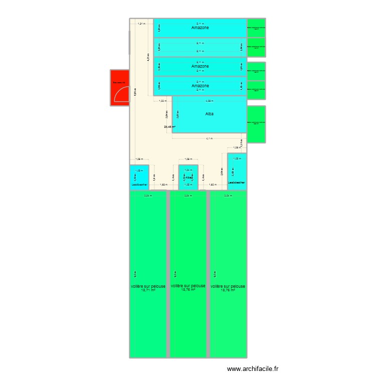 voliere exterieure. Plan de 0 pièce et 0 m2