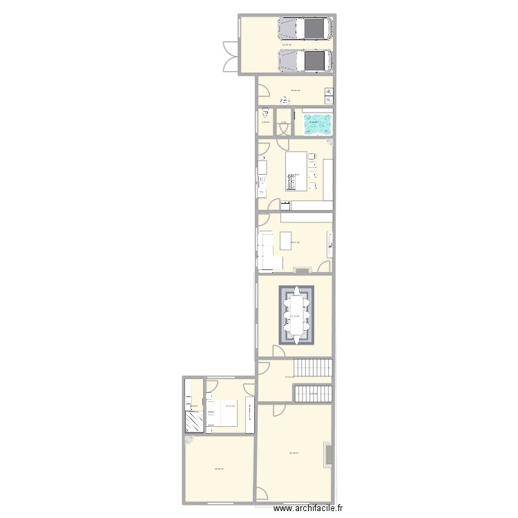 Neuville Bourjonval Réno. Plan de 26 pièces et 407 m2