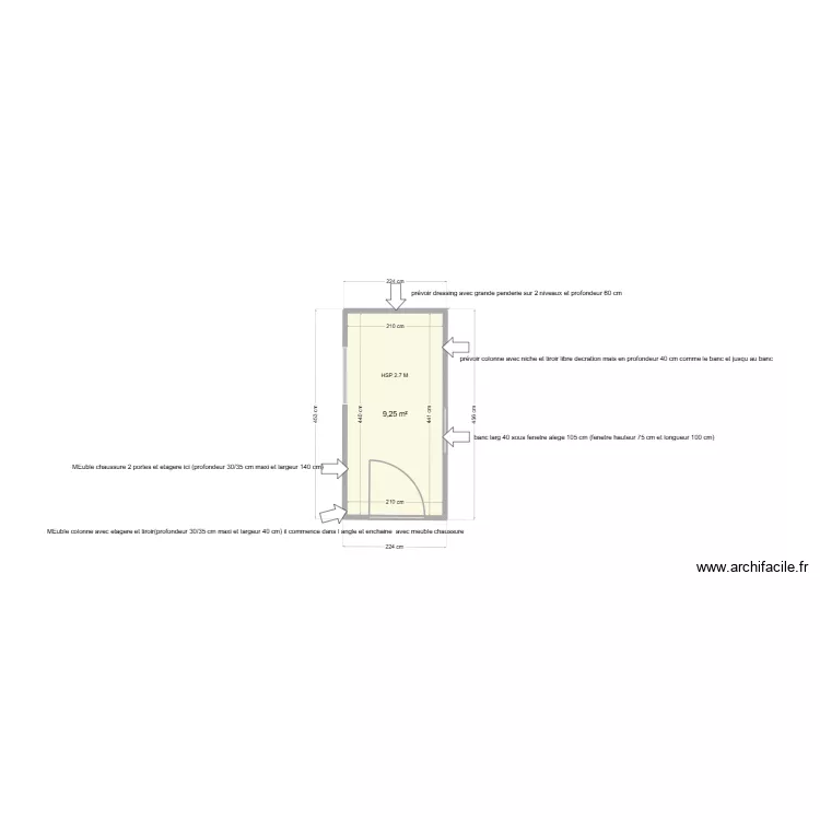 HALL. Plan de 1 et 9 m² HALL. Plan de 1 et 9 m²
