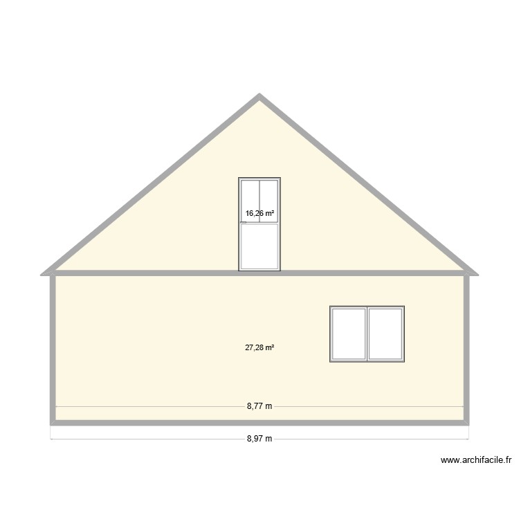 Facade Est Actuelle. Plan de 0 pièce et 0 m2