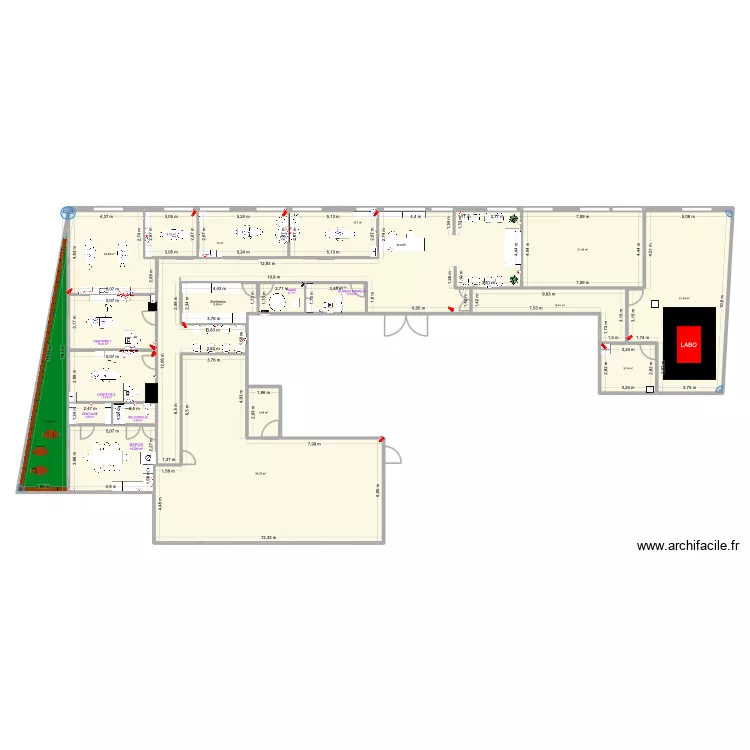 Cabinet-incendie. Plan de 