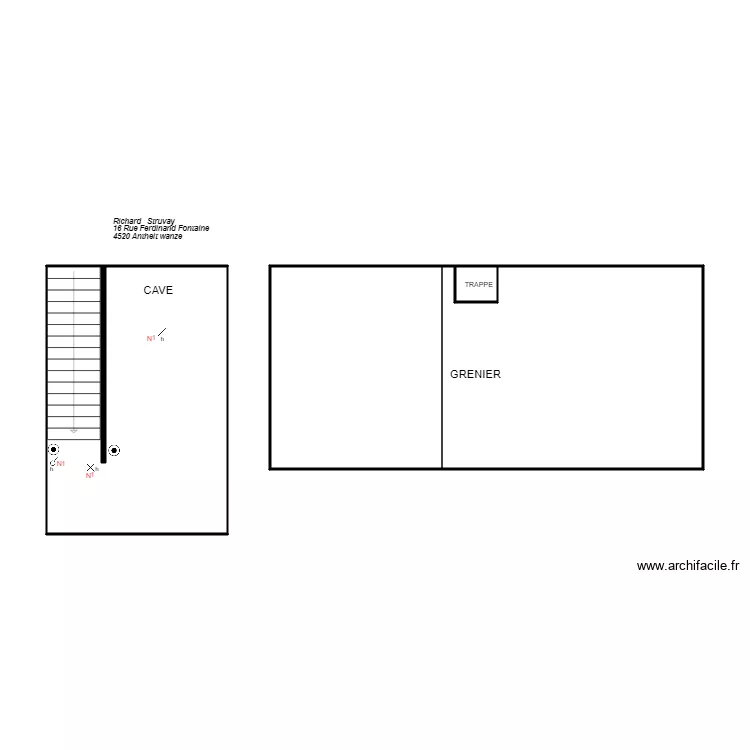 CAVE GRENIER. Plan de 