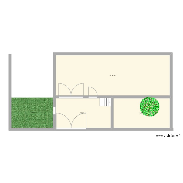 Ghislain ROPERT v2. Plan de 3 pièces et 82 m2