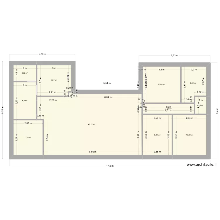 mauvezin der. Plan de 11  et 113 m²