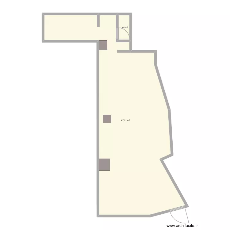 Craft_Chamonix_v2. Plan de 2  et 69 m²