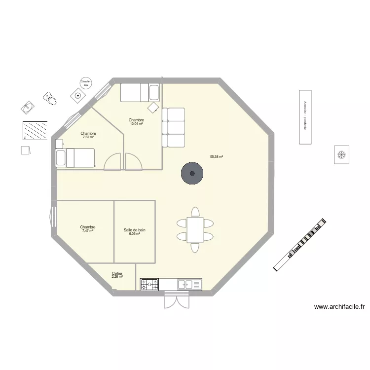 Plan octo. Plan de 6 et 89 m² Plan octo. Plan de 6 et 89 m²