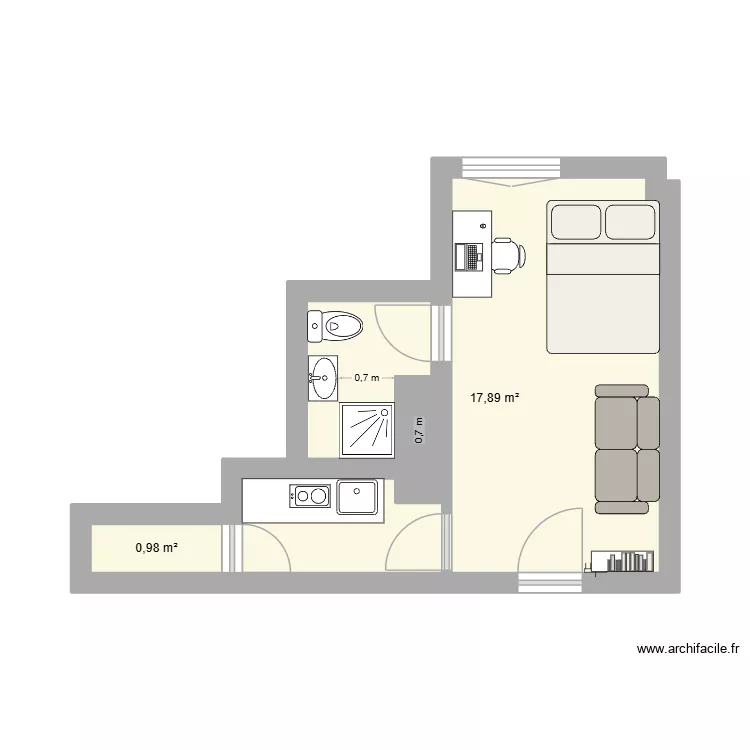 Richard lenoir 2. Plan de 2 et 19 m² Richard lenoir 2. Plan de 2 et 19 m²