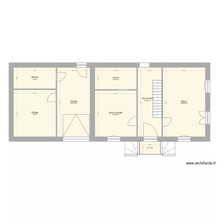 Rez Chapelle. Plan de 8 Pièces et 104 m² Rez Chapelle. Plan de 8 Pièces et 104 m²